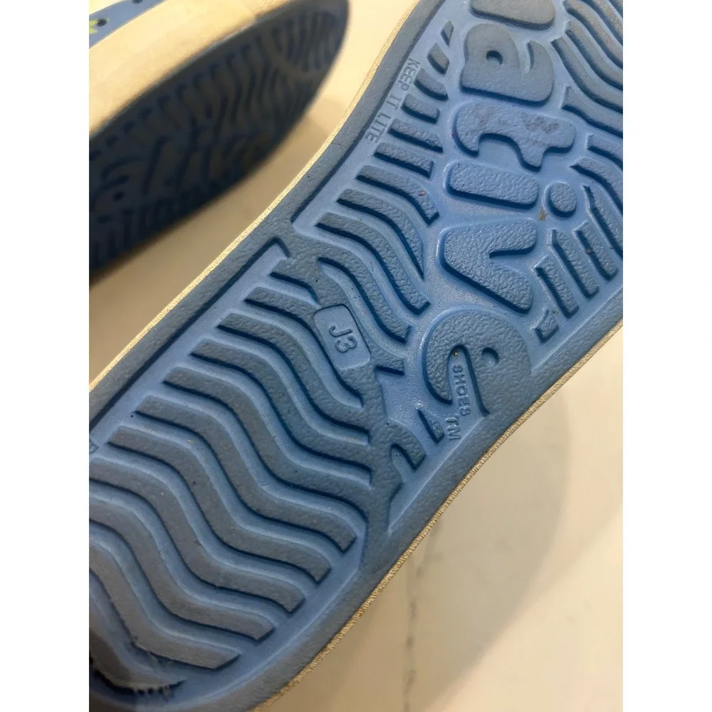Native Jefferson‎ Shoes Blue Lightning Bolt Print Slip On EVA Sneakers J3